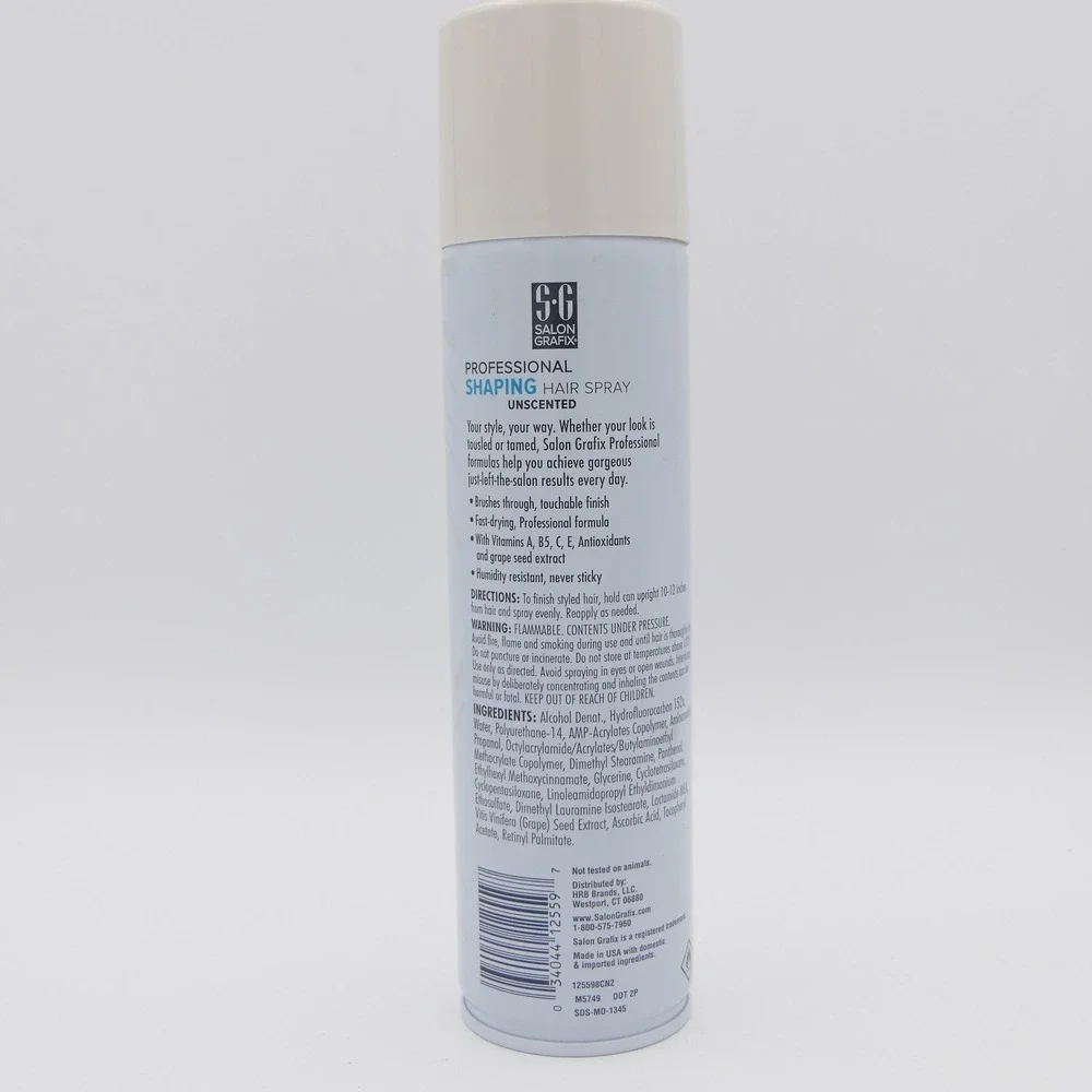 Salon Grafix Professional Shaping Hairspray Super Hold Unscented 10 oz Brushable